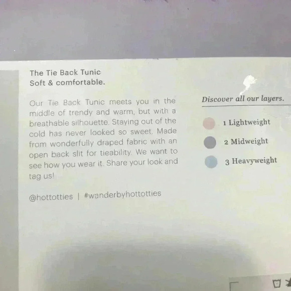 Wander By Hottotties Tie Back Tunic Heathered Top - Picture 5 of 7